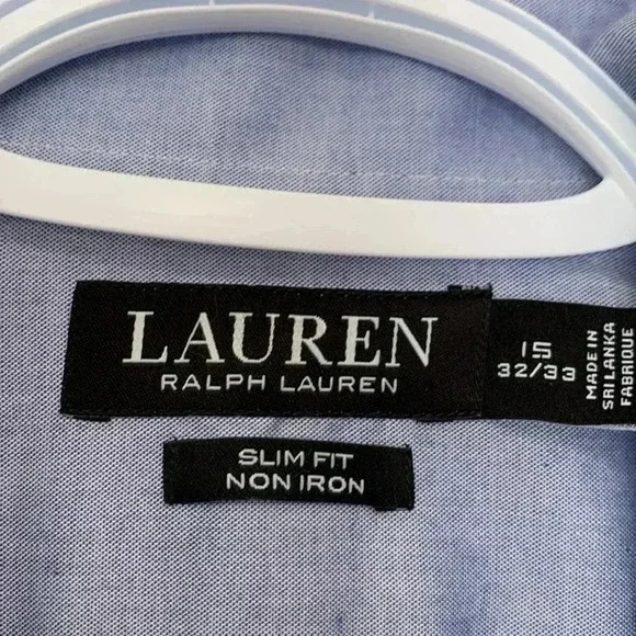 Ralph Lauren Black  Label slim fit, no iron button down shirt 32/33 - Picture 8 of 9